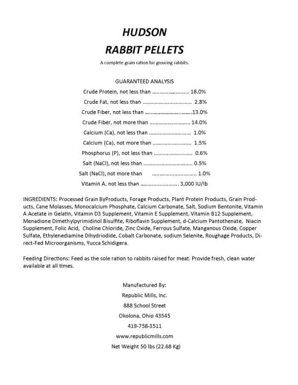 705 - 18% Rabbit Pellet