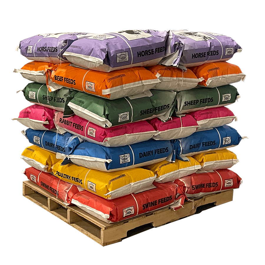 Pallet of Hudson Feed Bags